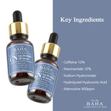 High Potency 10% Caffeine & 10% Niacinamide Serum for Face/Neck - Reduces Appearance of Puffiness, Dark Circles, Large Pores, Uneven Skin, 1 Fl Oz